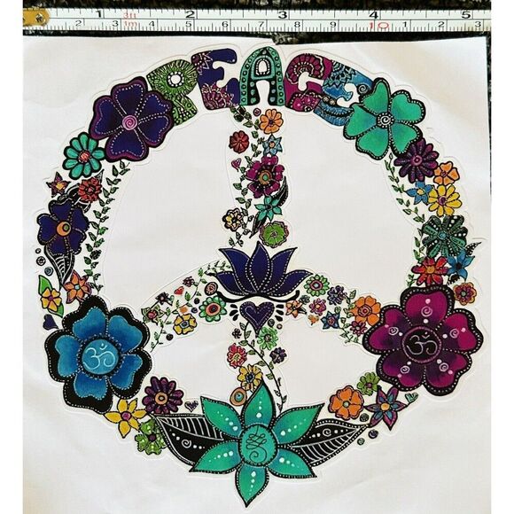 Peace Sign - Large Flower Vinyl Decal Sticker - Picture 2 of 2